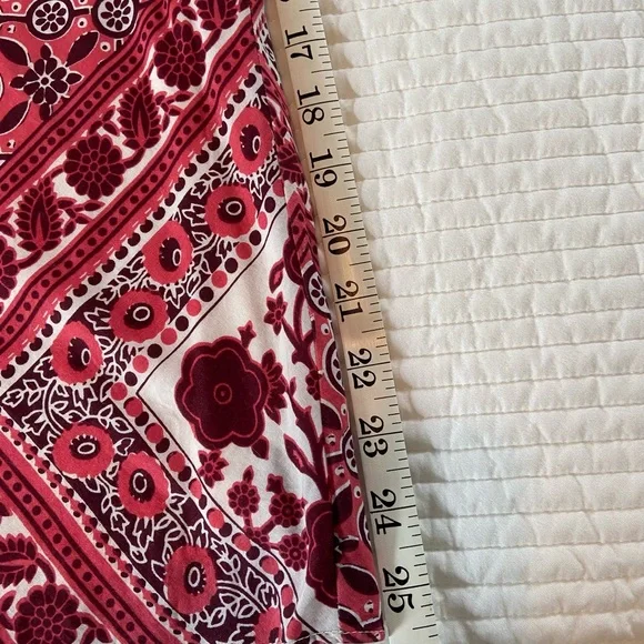 Ann Taylor Loft Red Print Skirt Size 6 100% Cotton - Picture 3 of 4